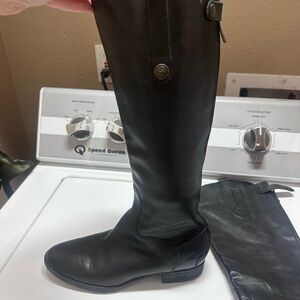 Sam Edelman Black Leather Heeled Boots